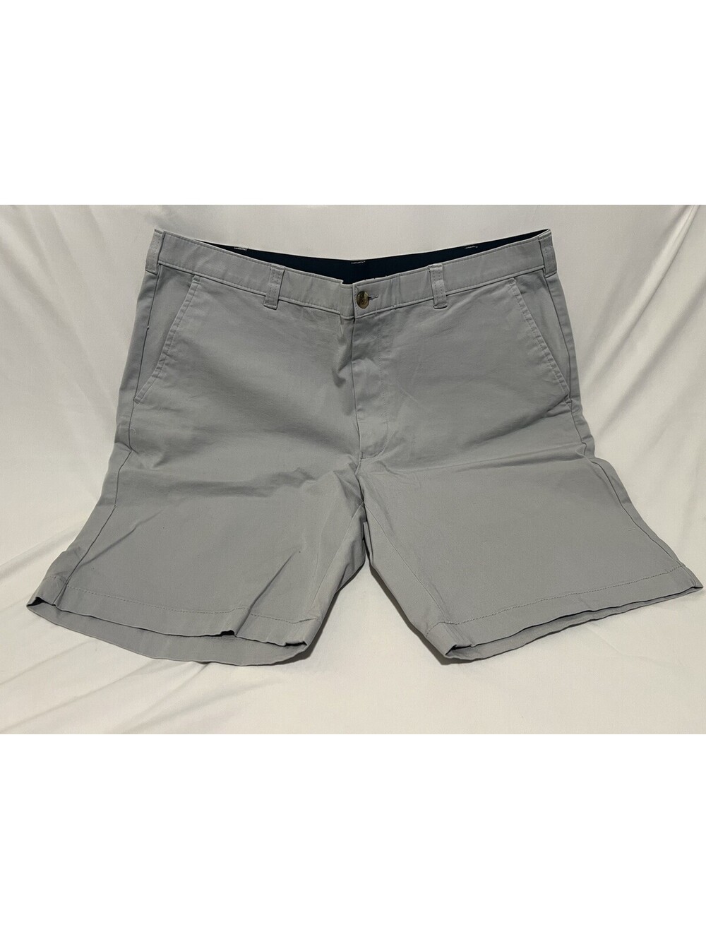 Club Room Mens 38W Flat Front Gray Casual Chino Shorts